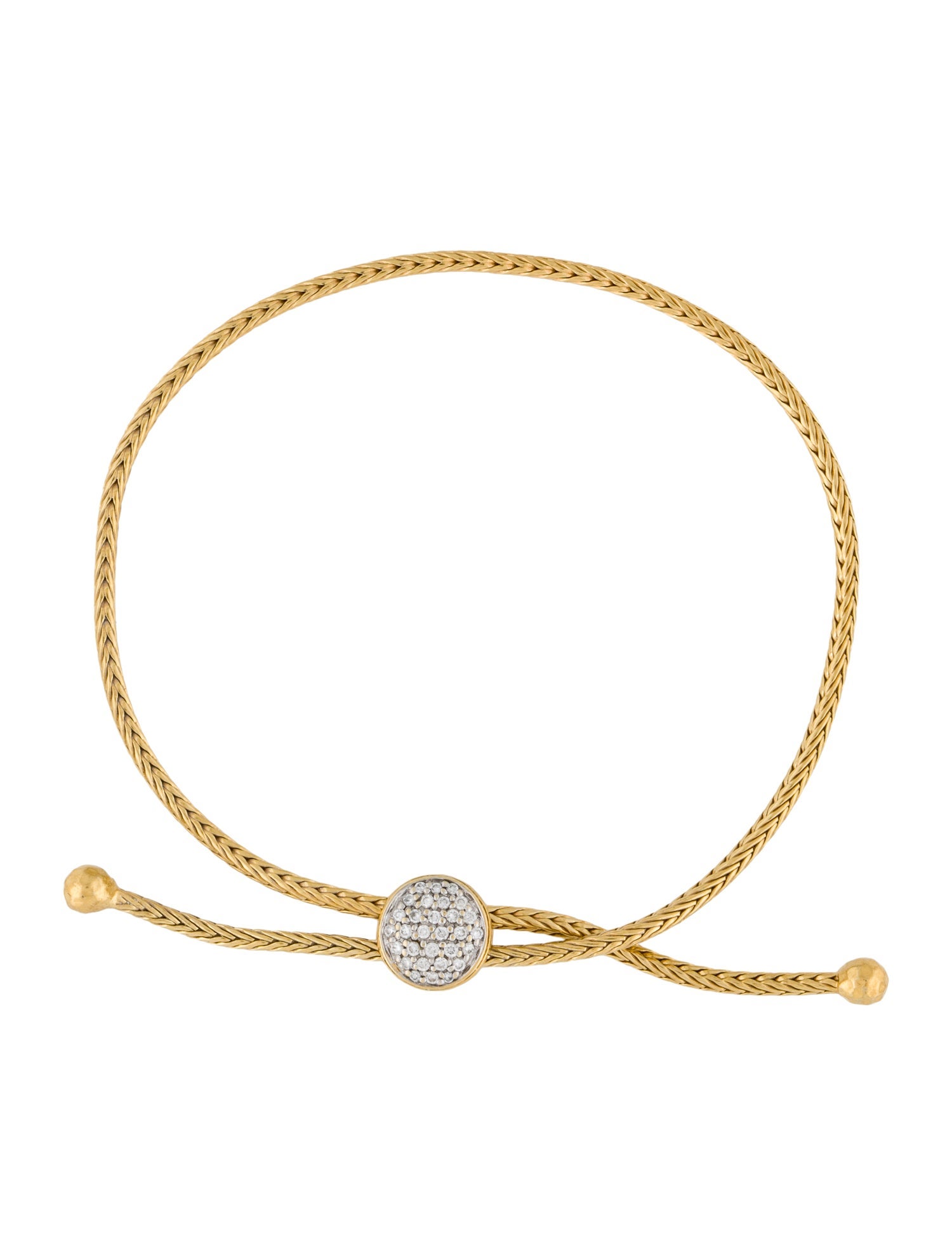 John Hardy 18K Diamond Classic Chain Pull Through Bracelet