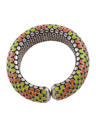 John Hardy Enamel Dot Flex Cuff Bracelet