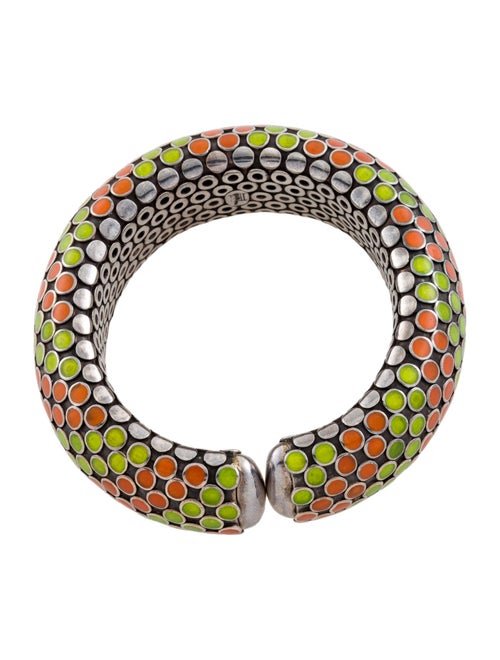 John Hardy Enamel Dot Flex Cuff Bracelet