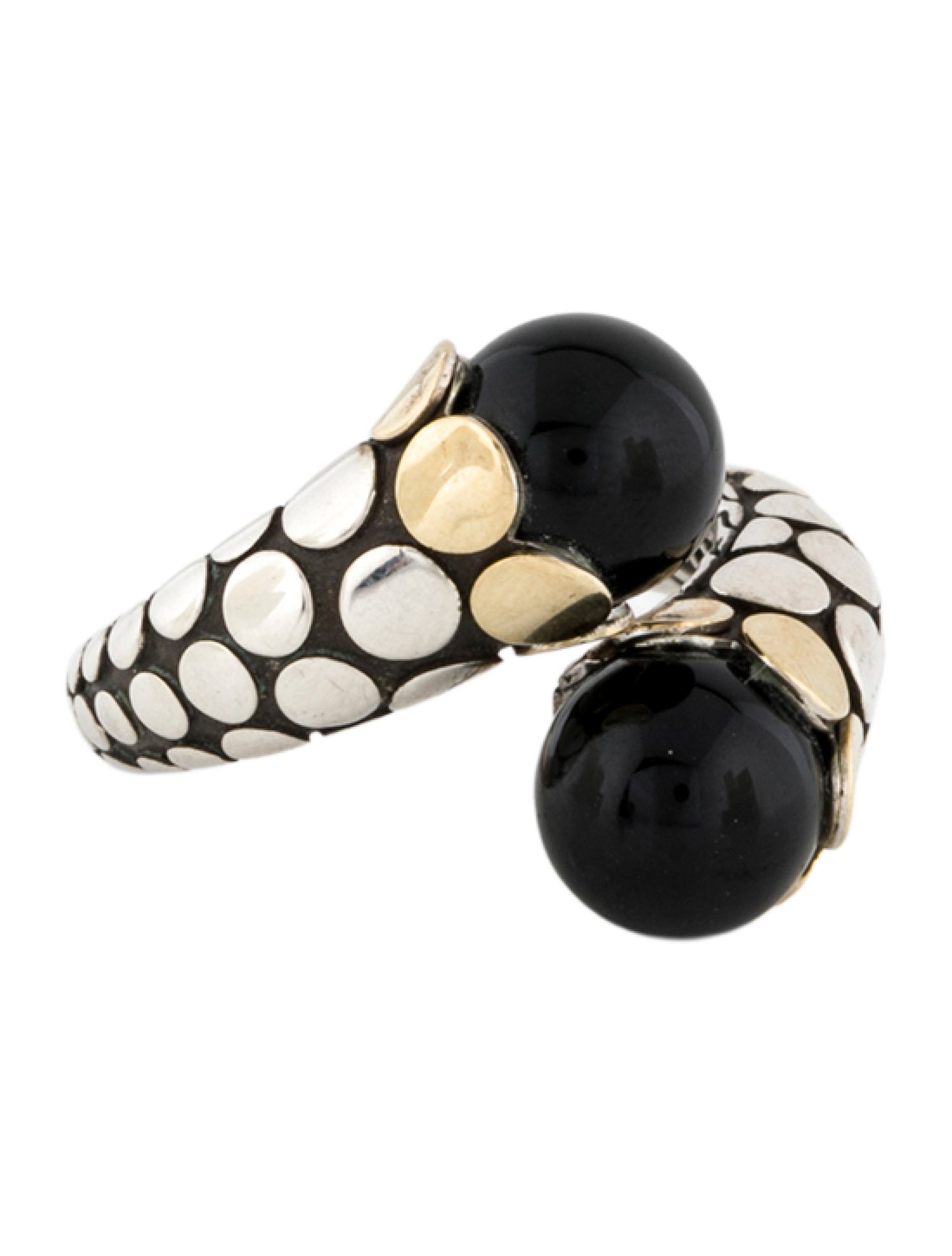 John Hardy Onyx Dot Bypass Cocktail Ring