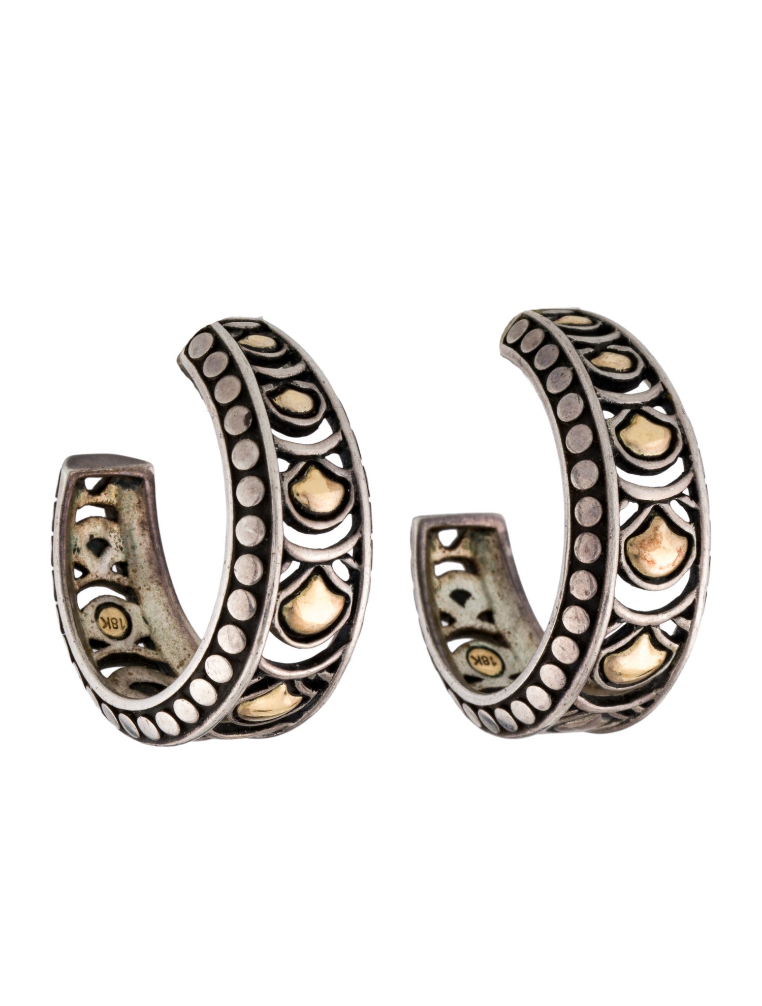 John Hardy Two-Tone Legends Naga Hoop Earrings