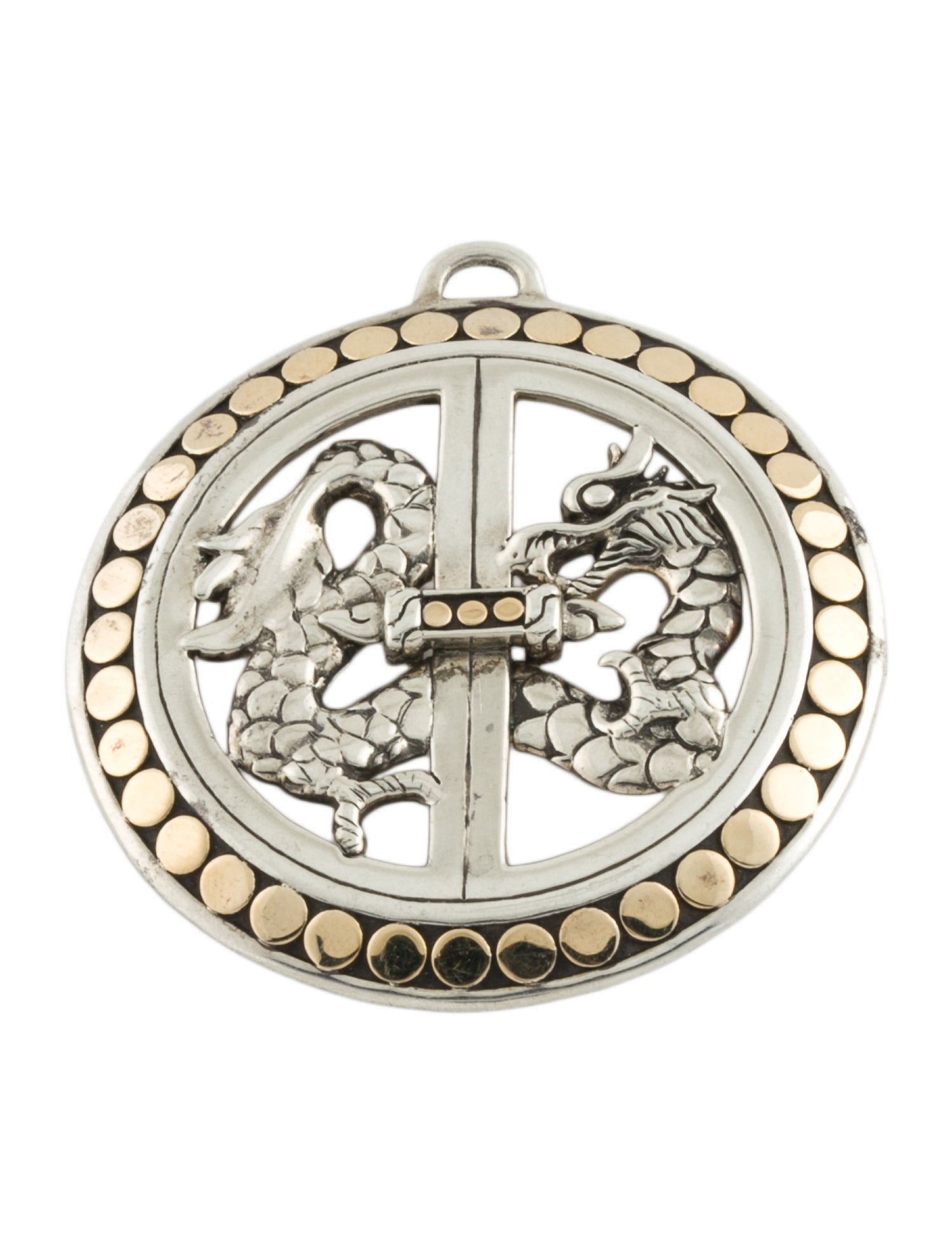 John Hardy Two-Tone Naga Round Dragon Pendant