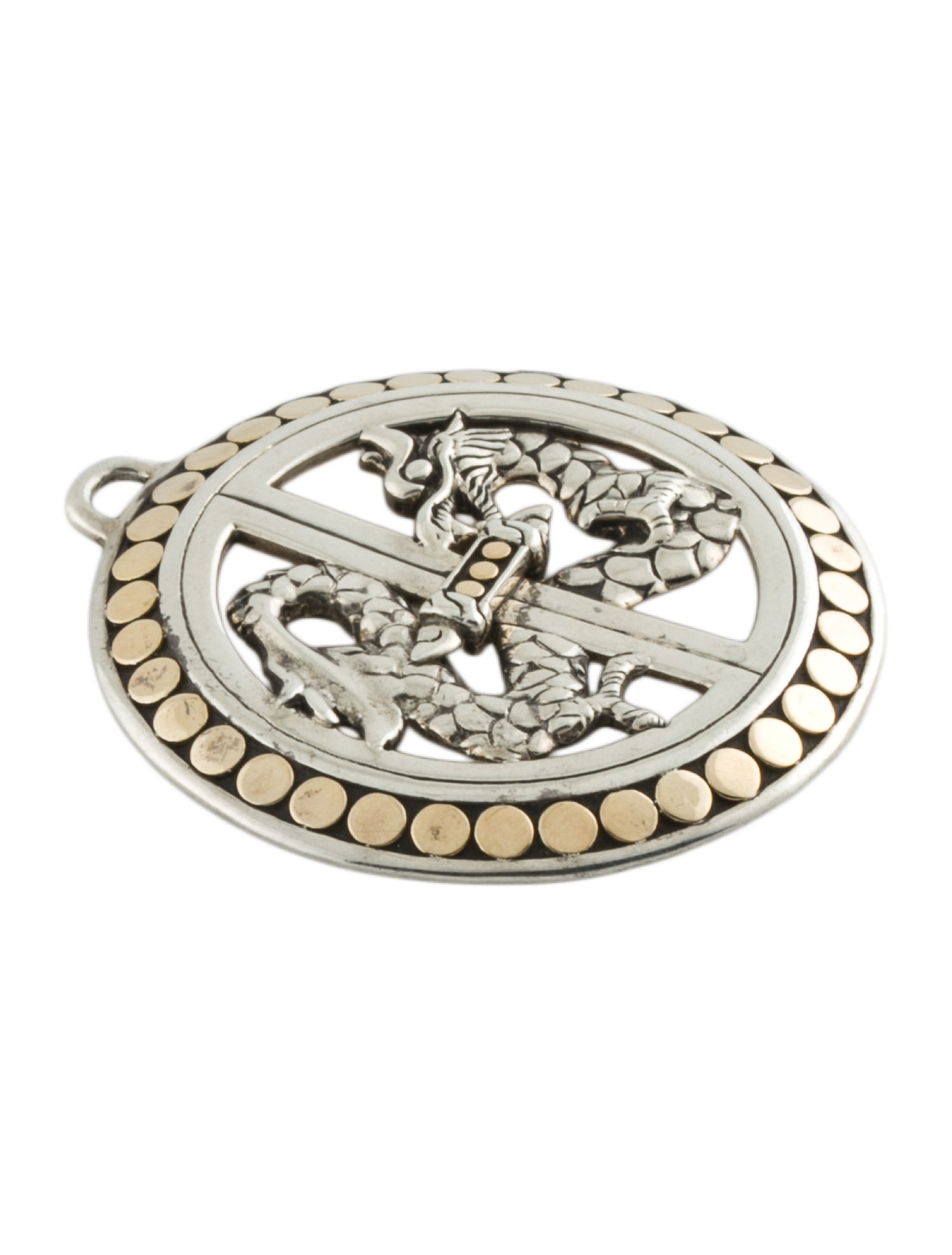 John Hardy Two-Tone Naga Round Dragon Pendant