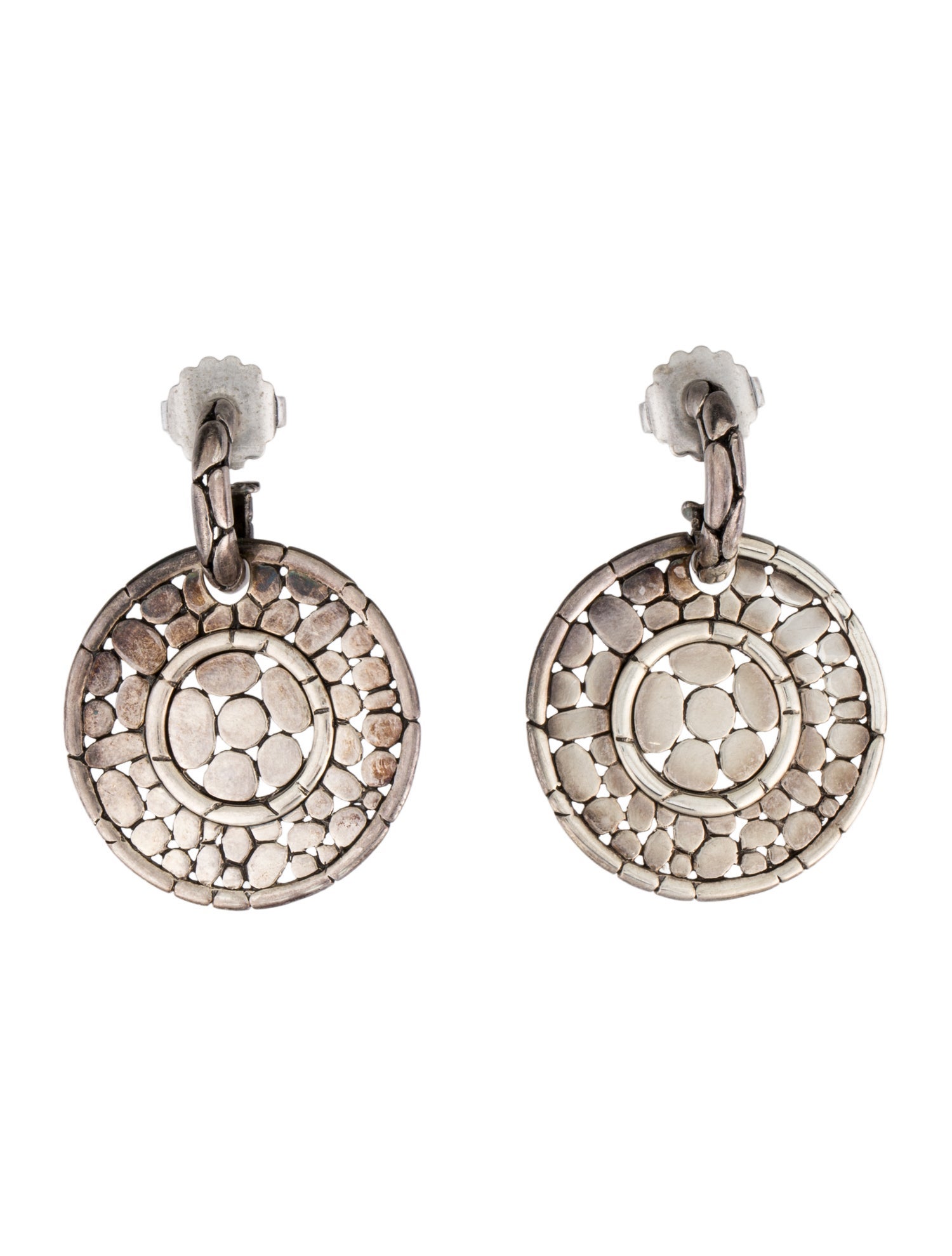 John Hardy Kali Pebble Disc Drop Earrings