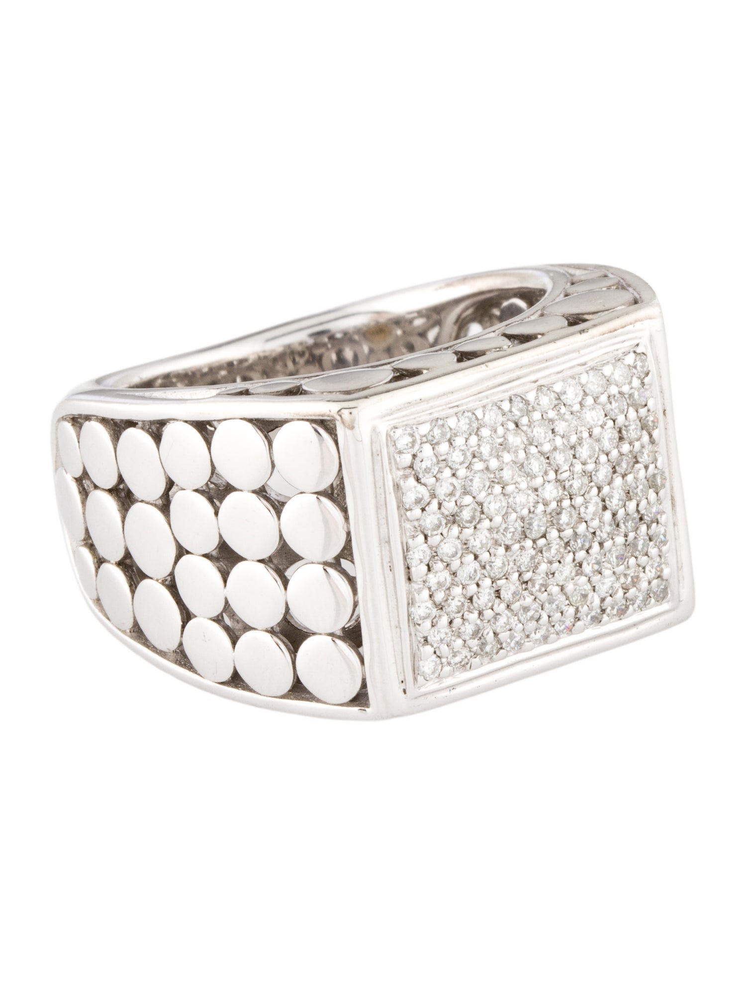 John Hardy Diamond Dot Signet Ring