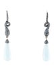 John Hardy Aquamarine & Topaz Legends Cobra Batu Drop Earrings