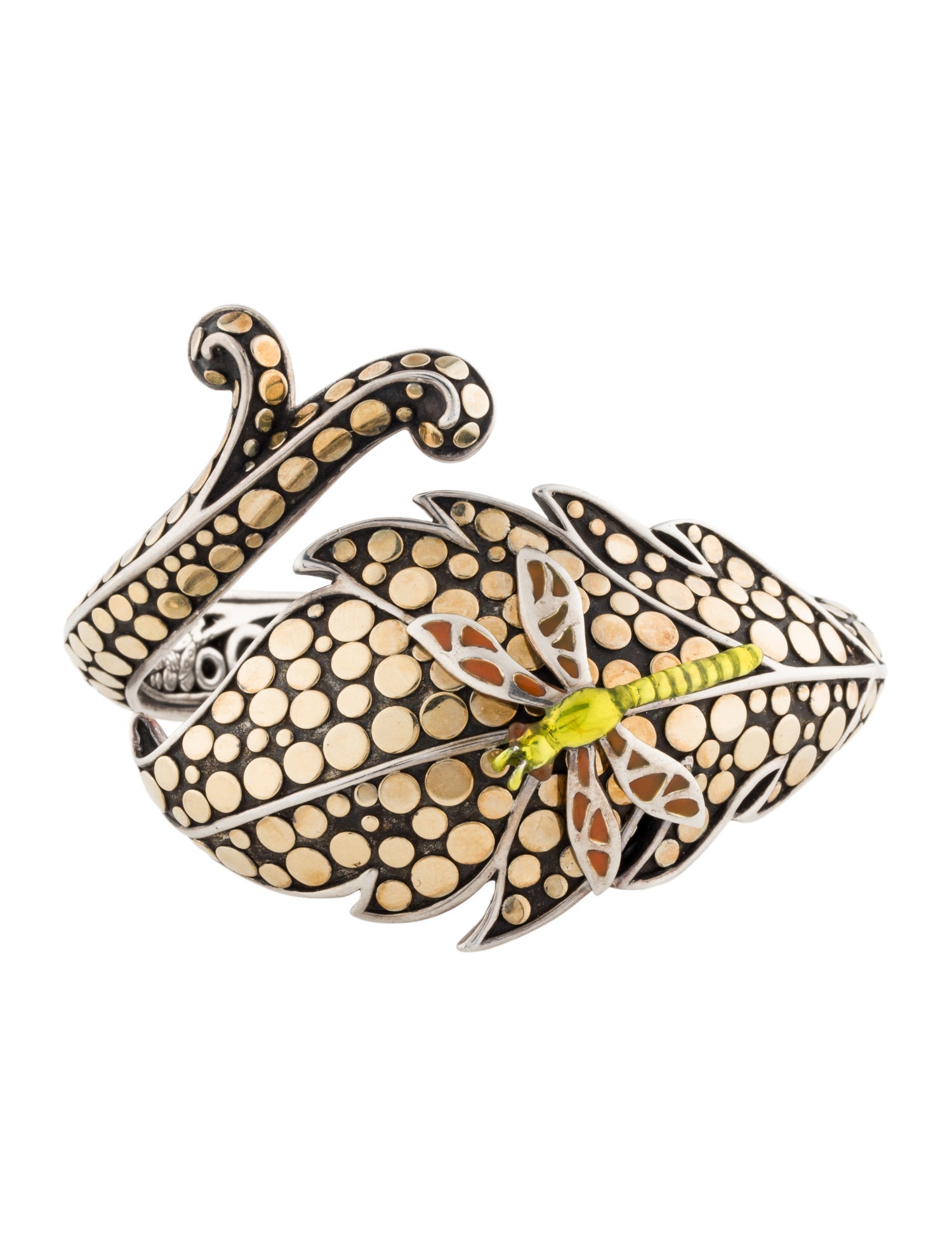 John Hardy Enamel Dragonfly Ayu Leaf Dot Bracelet