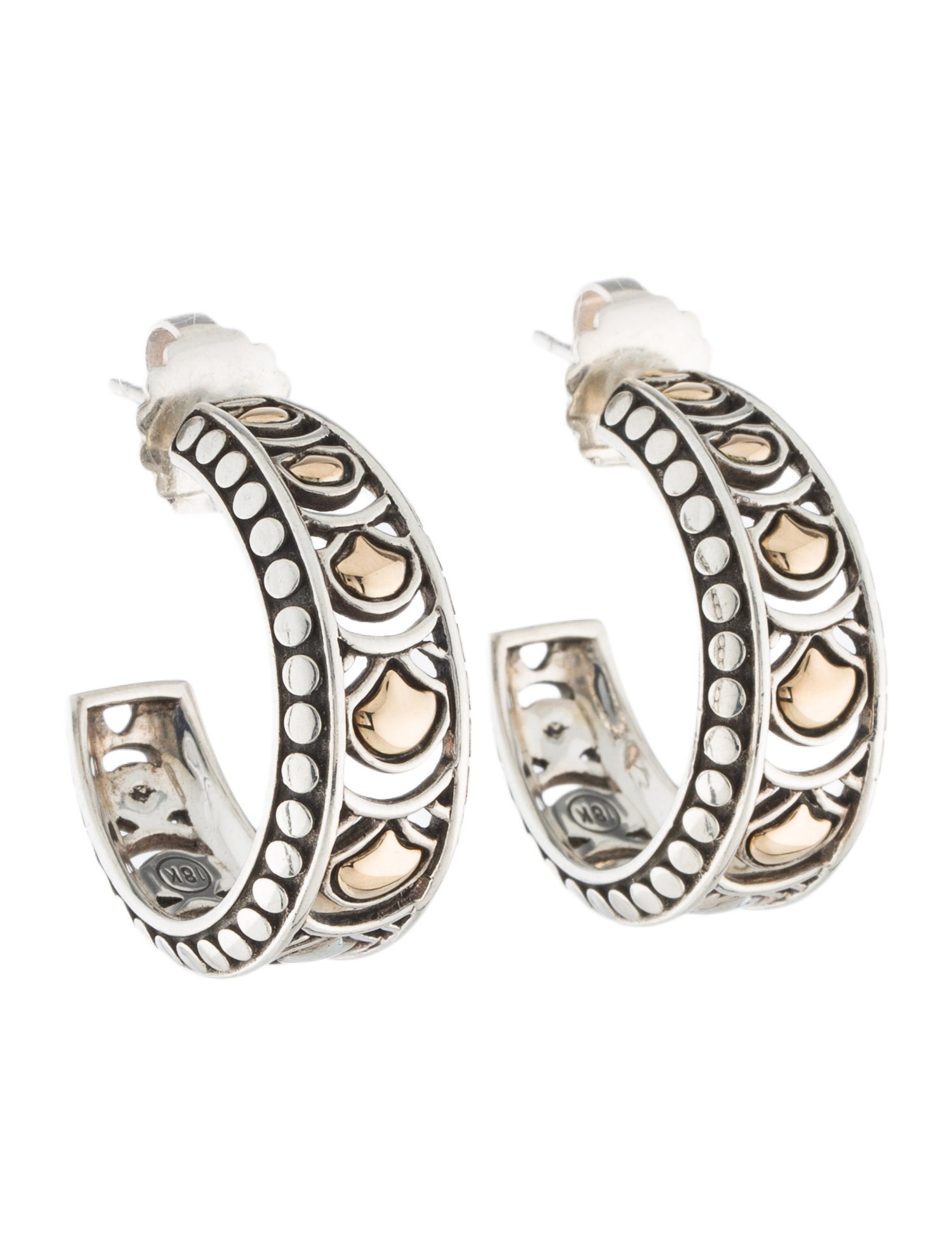 John Hardy Two-Tone Legends Naga Hoop Earrings