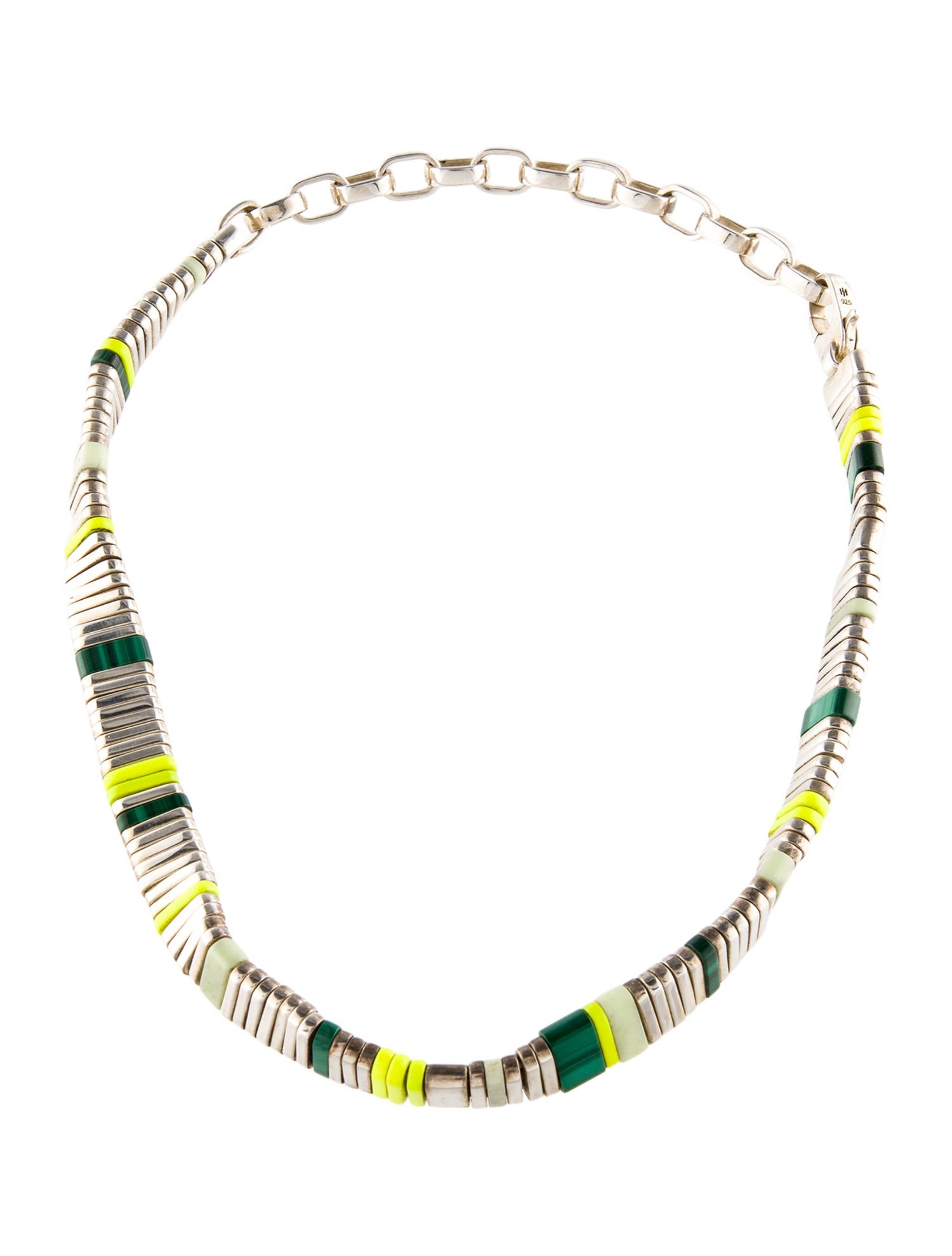 John Hardy Magnesite & Malachite Chain Necklace