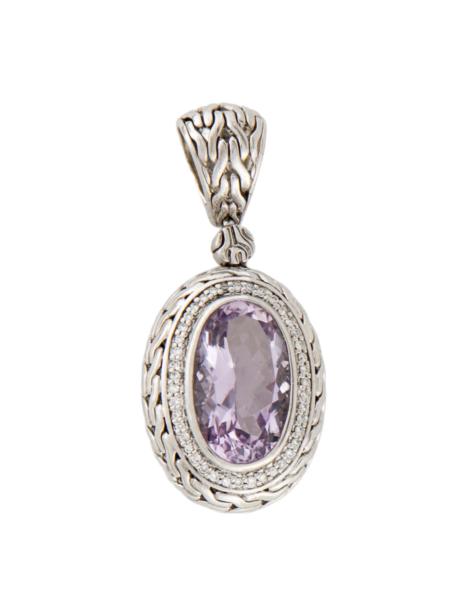 John Hardy 10.40ct Amethyst & Diamond Pendant