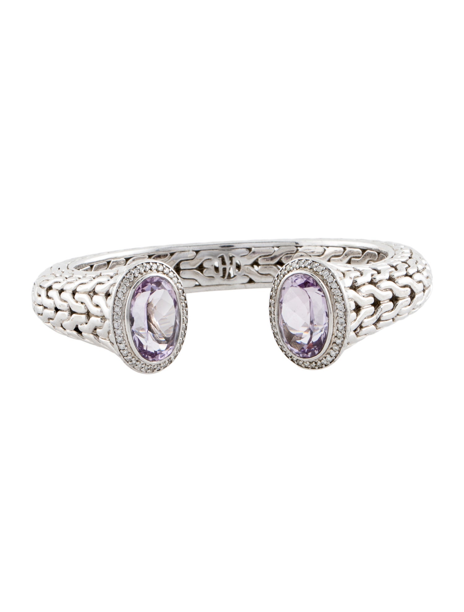 John Hardy Amethyst & Diamond Batu Mata Cuff