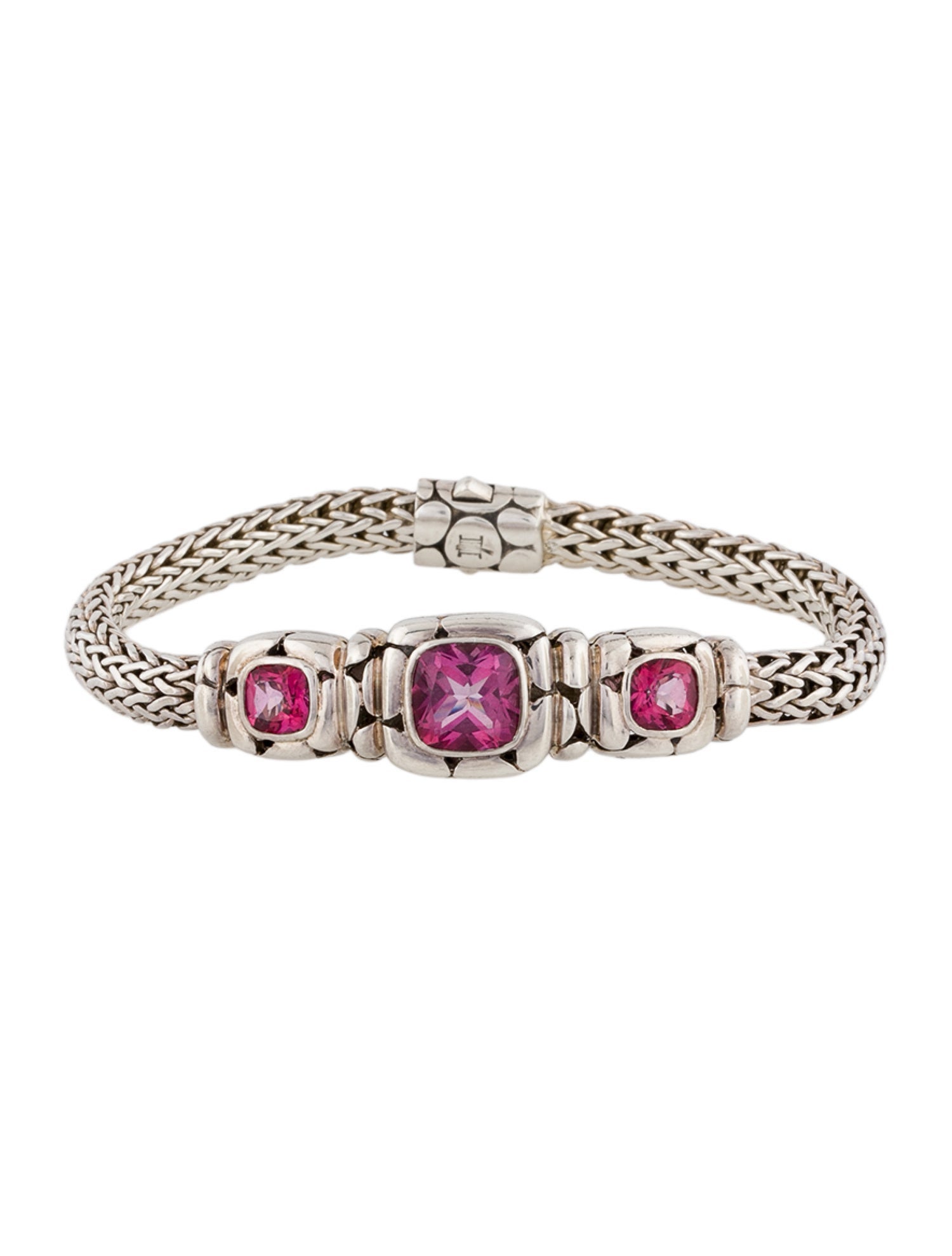 John Hardy 4.99ctw Coated Topaz Station Bracelet