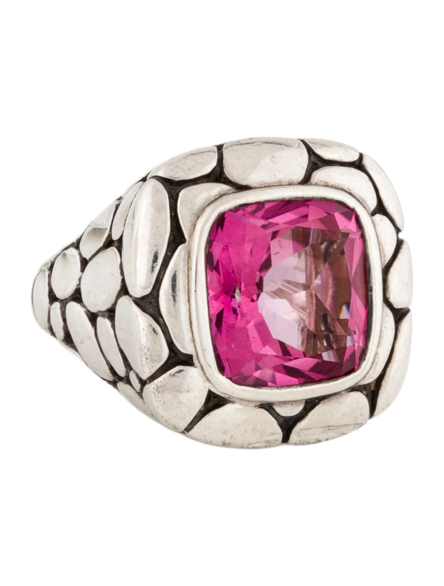 John Hardy Coated Topaz Kali Pebble Cocktail Ring