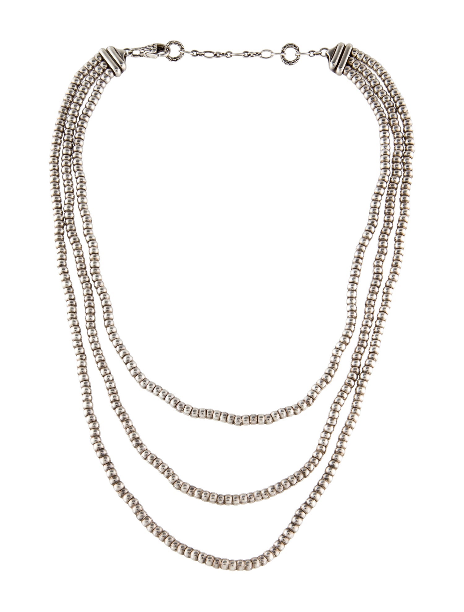 John Hardy Bedeg Three Row Bead Necklace