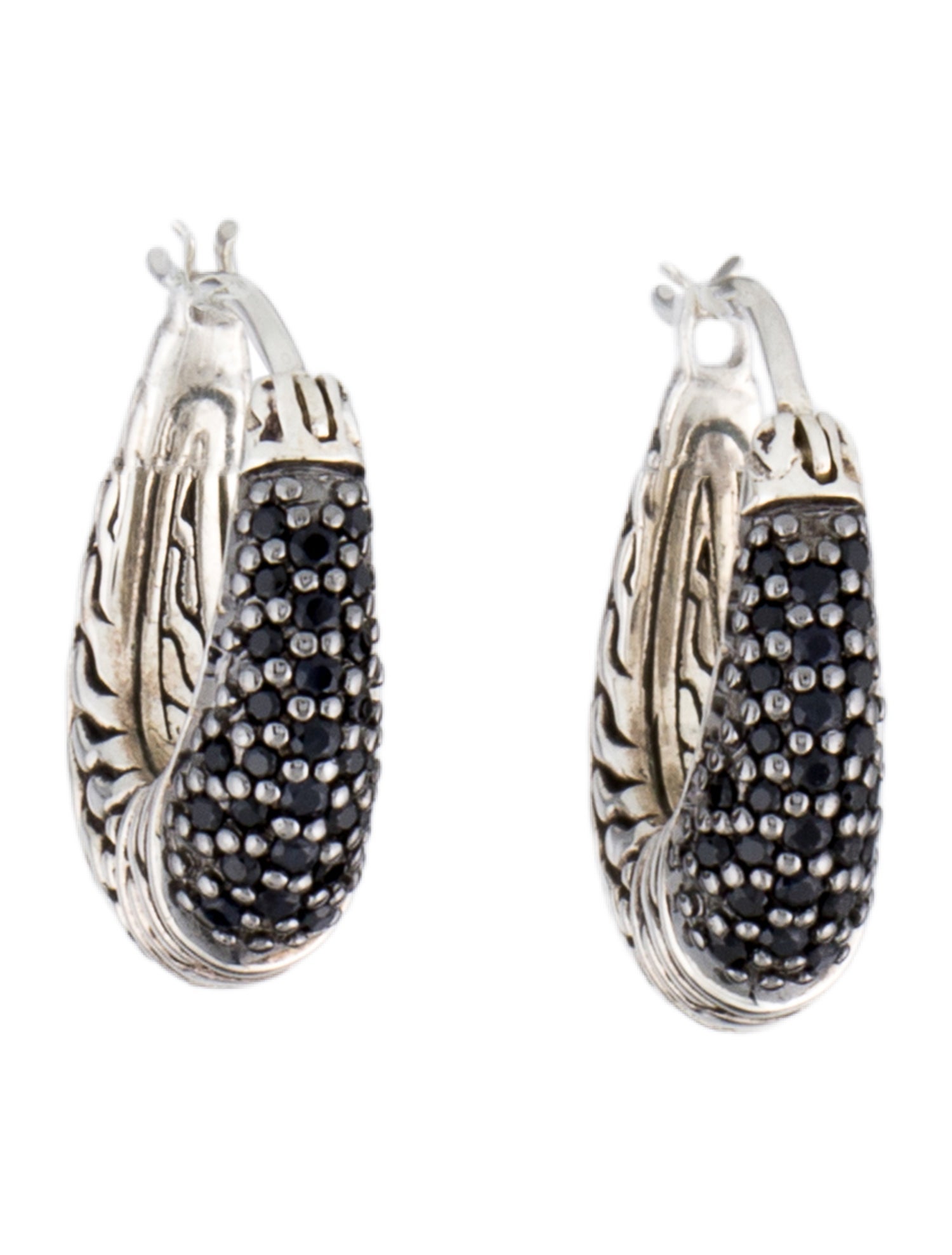 John Hardy Sapphire & Spinel Arch Hoop Earrings