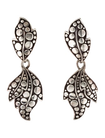 John Hardy Ayu Dot Leaf Drop Earrings