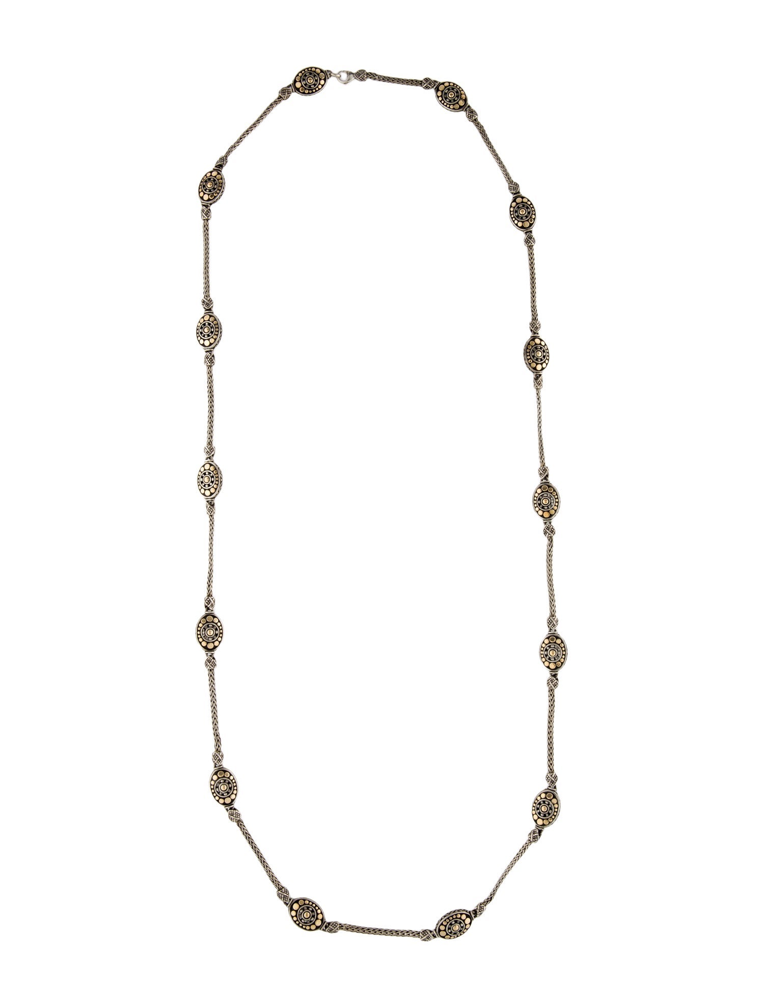 John Hardy Two-Tone Jaisalmer Dot Oval Station Necklace