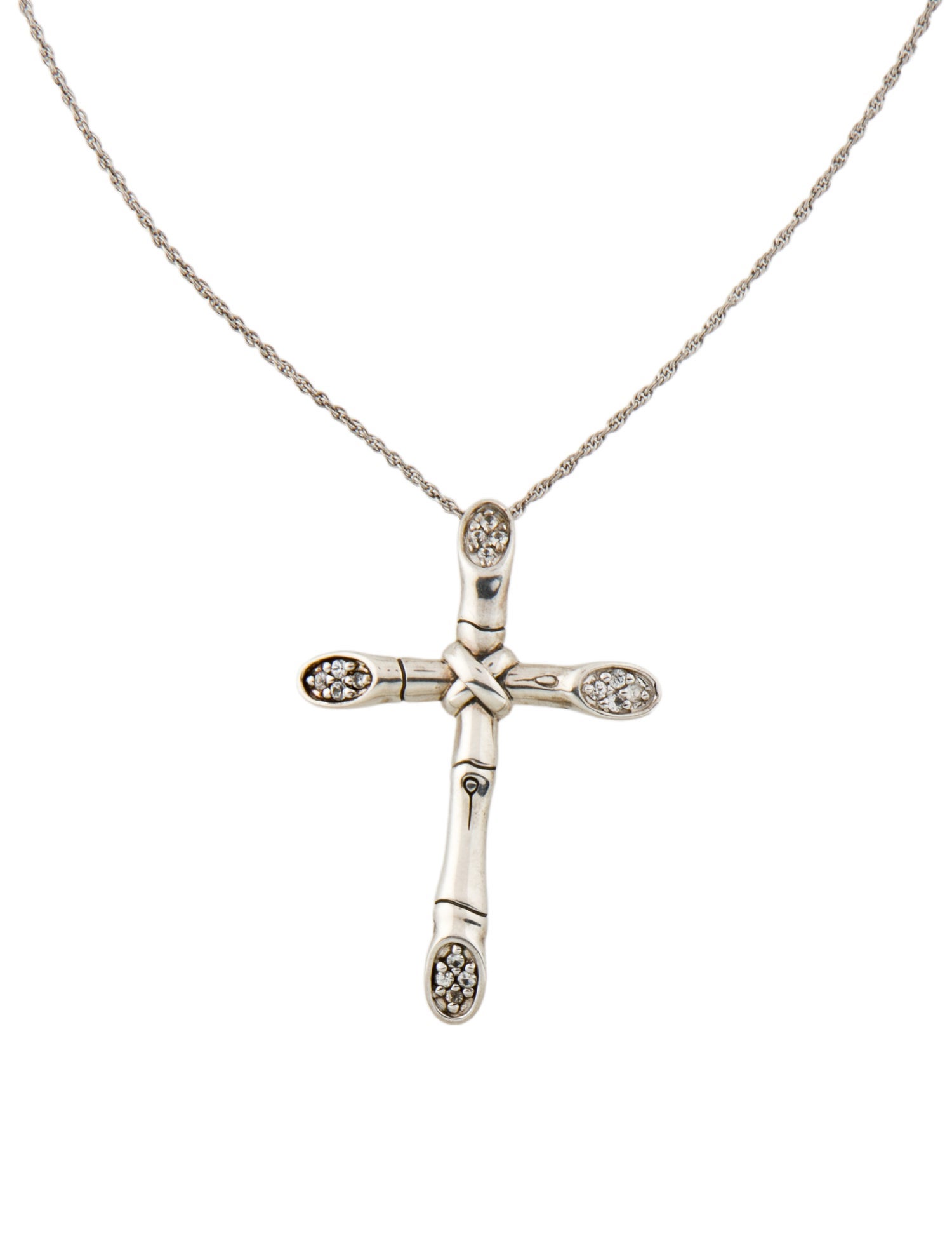 John Hardy Sapphire Cross Bamboo Pendant