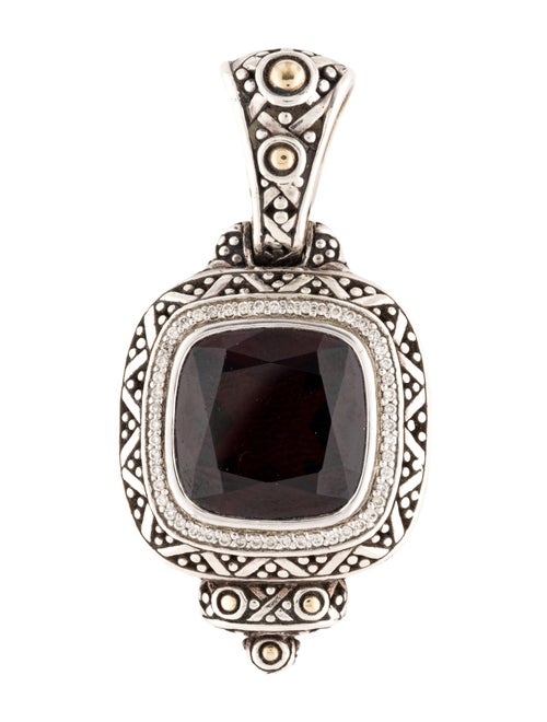 John Hardy 15.42ct Garnet & Diamond Pendant