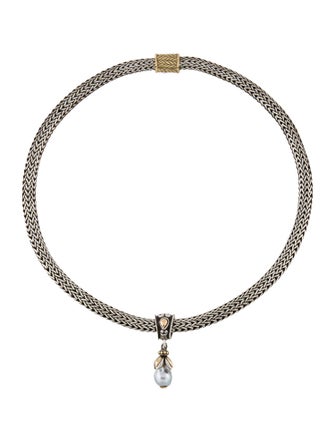 John Hardy Pearl Kawung Slide Pendant Necklace