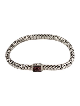 John Hardy Garnet & Sapphire Reversible Classic Chain Bracelet