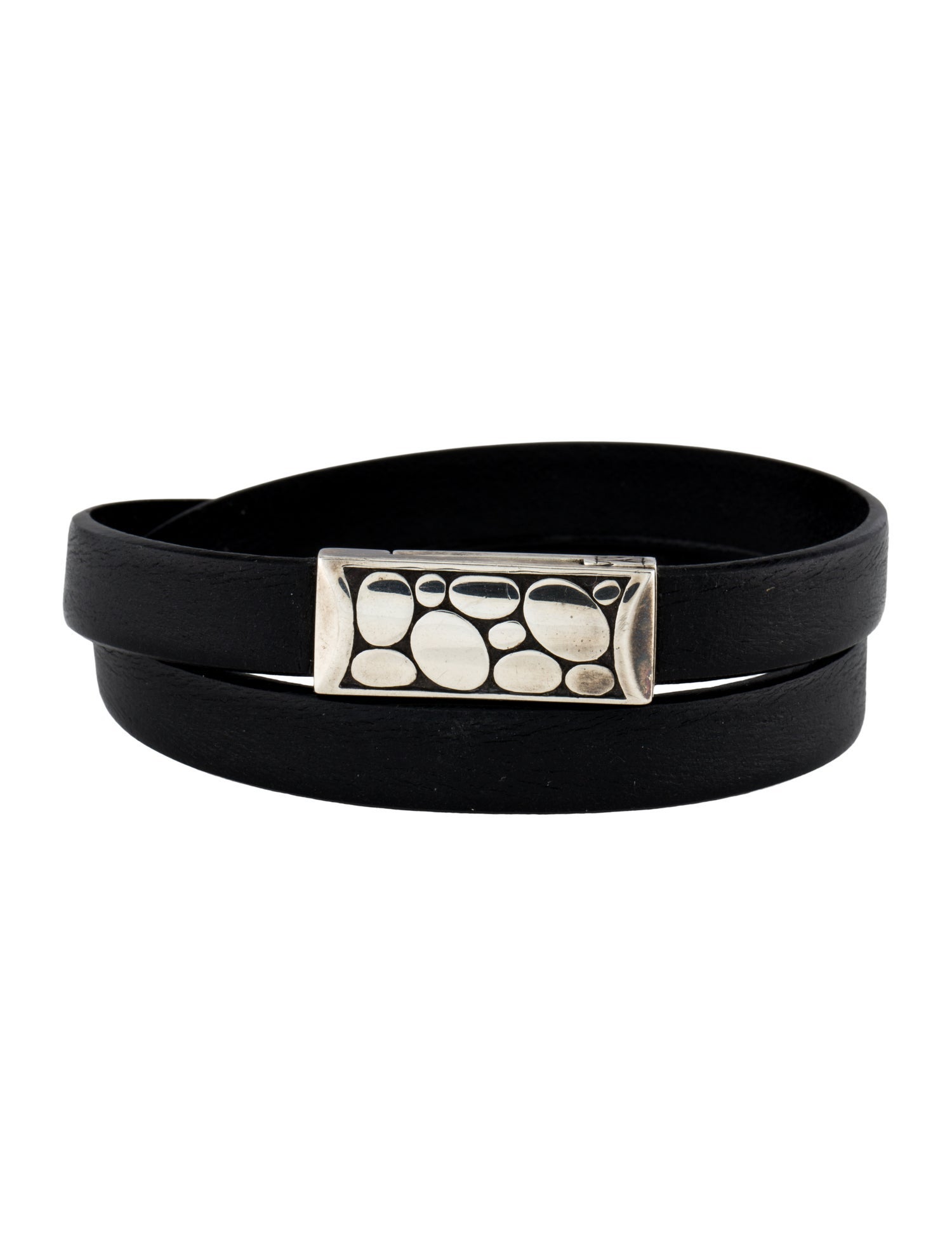 John Hardy Bedeg Leather Double Wrap Bracelet