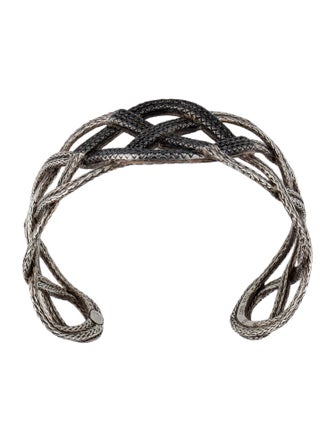 John Hardy Sapphire Braided Lava Cuff
