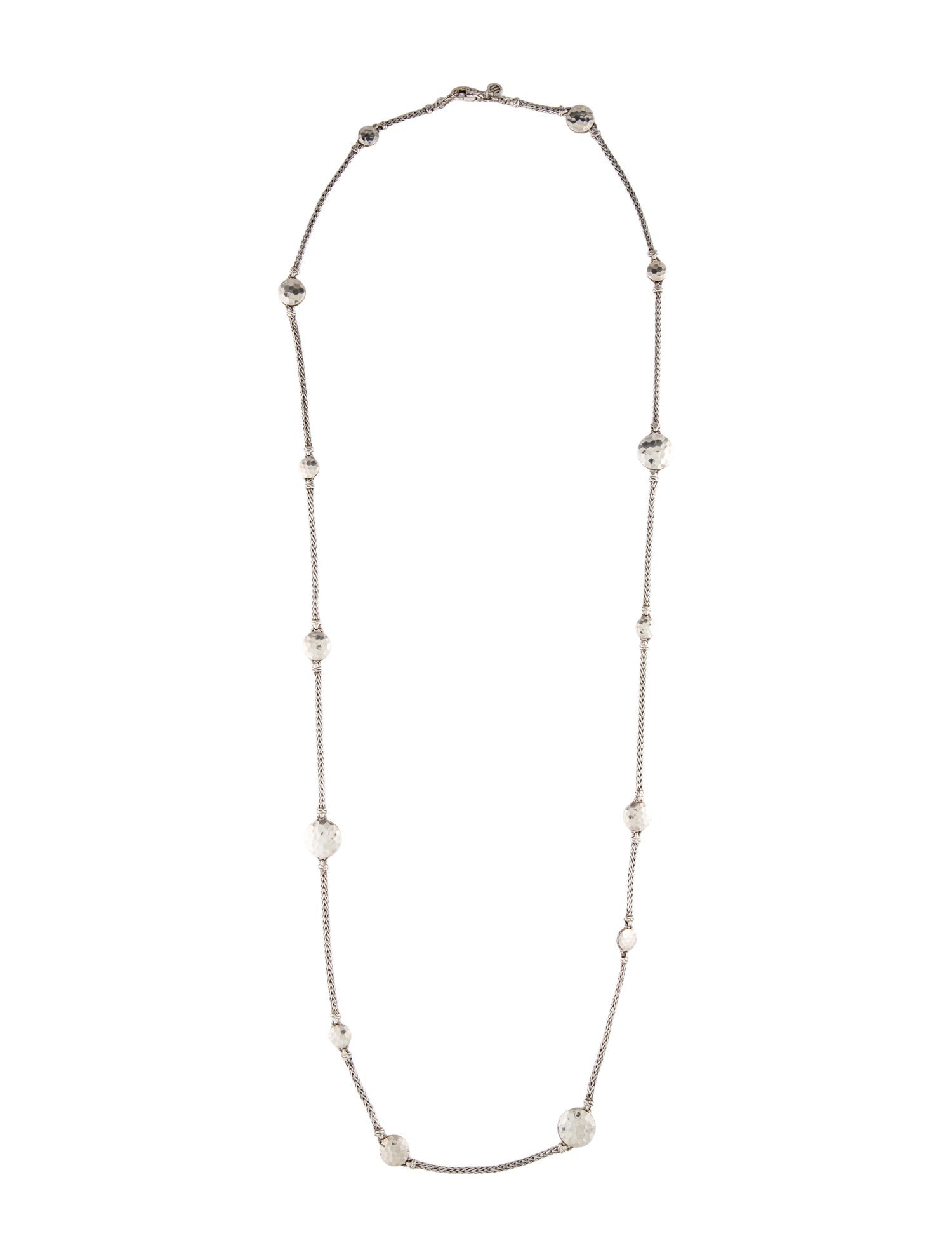 John Hardy Dot Hammered Disc Station Sautoir Necklace