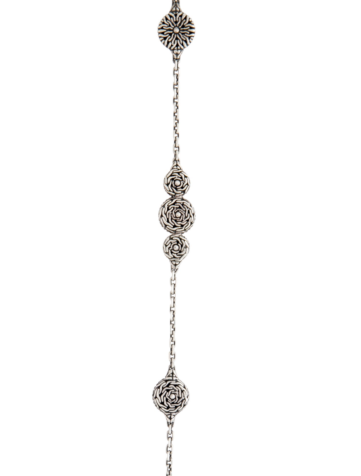 John Hardy Floral Medallion Long Station Necklace