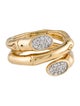 John Hardy 18K Diamond Bamboo Bypass Ring