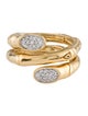 John Hardy 18K Diamond Bamboo Bypass Ring