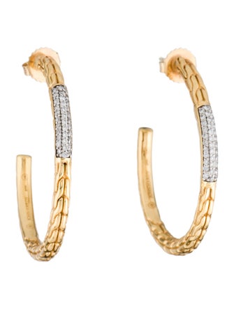 John Hardy Diamond Classic Chain Hoop Earrings