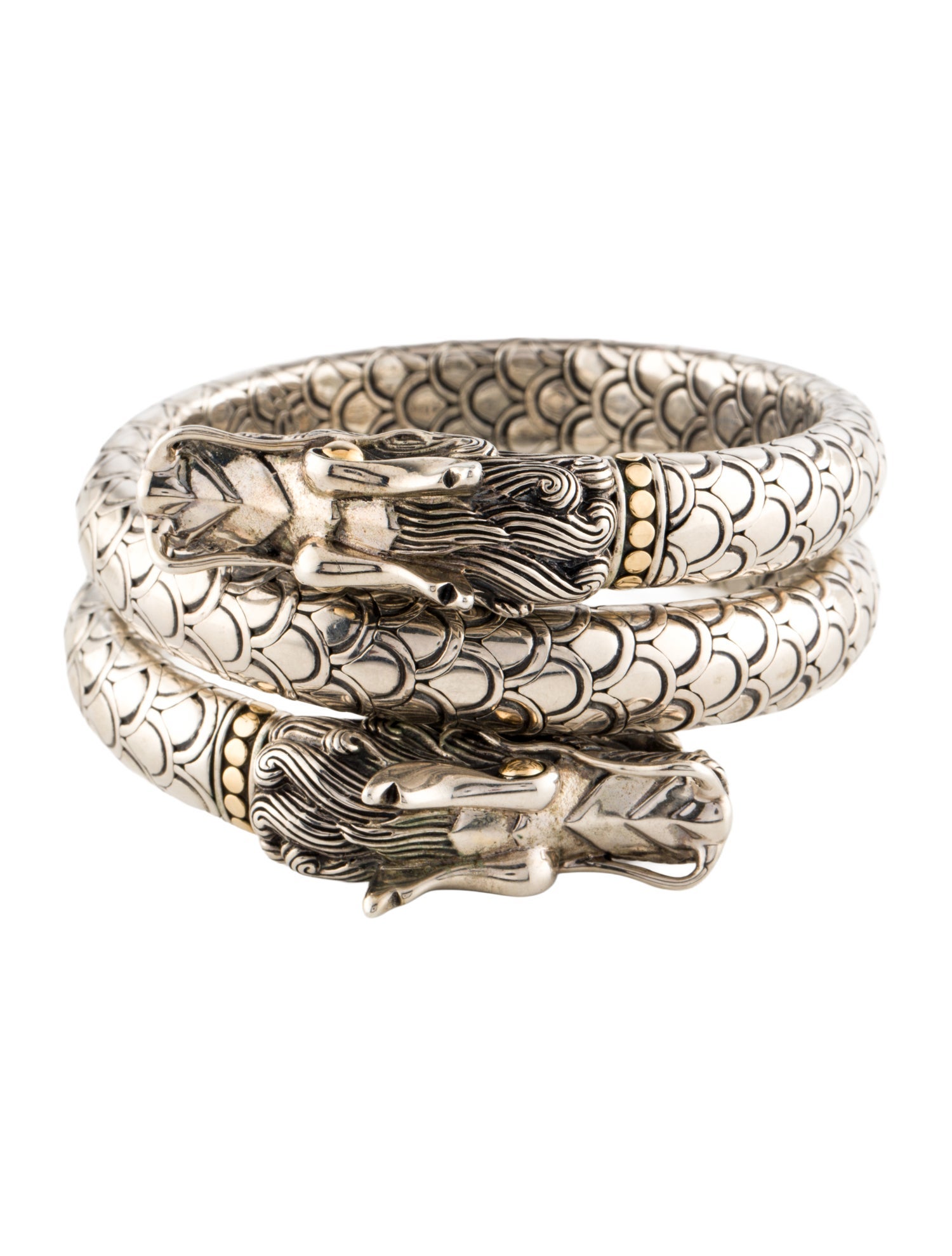 John Hardy Two-Tone Naga Double Coil Wrap Bracelet