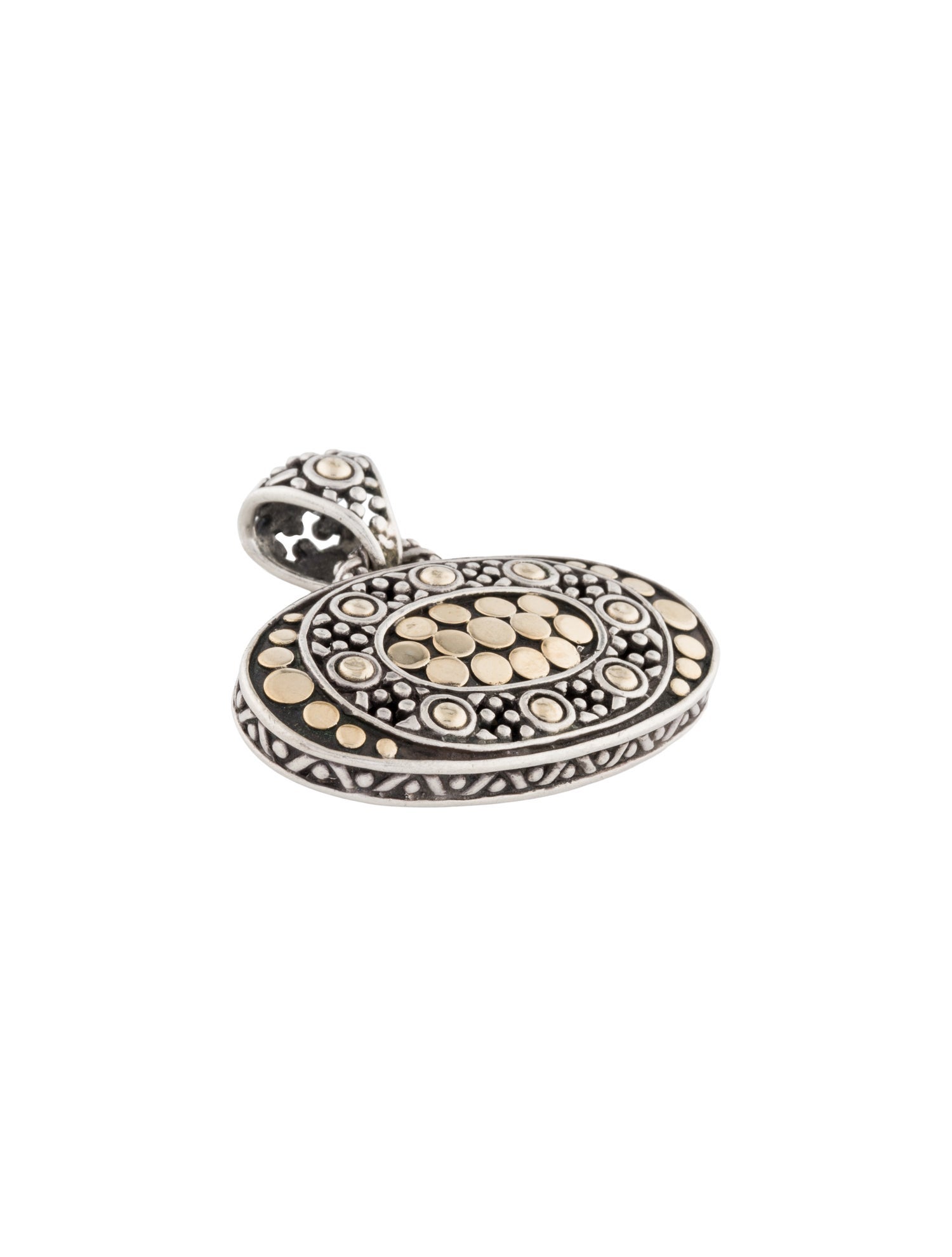 John Hardy Two-Tone Jaisalmer Dot Oval Pendant