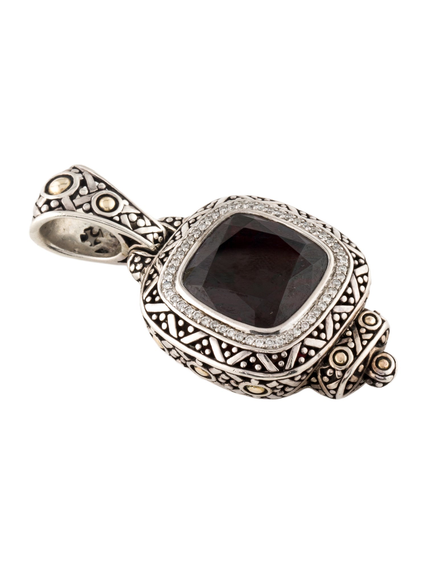 John Hardy Garnet & Diamond Batu Sari Pendant