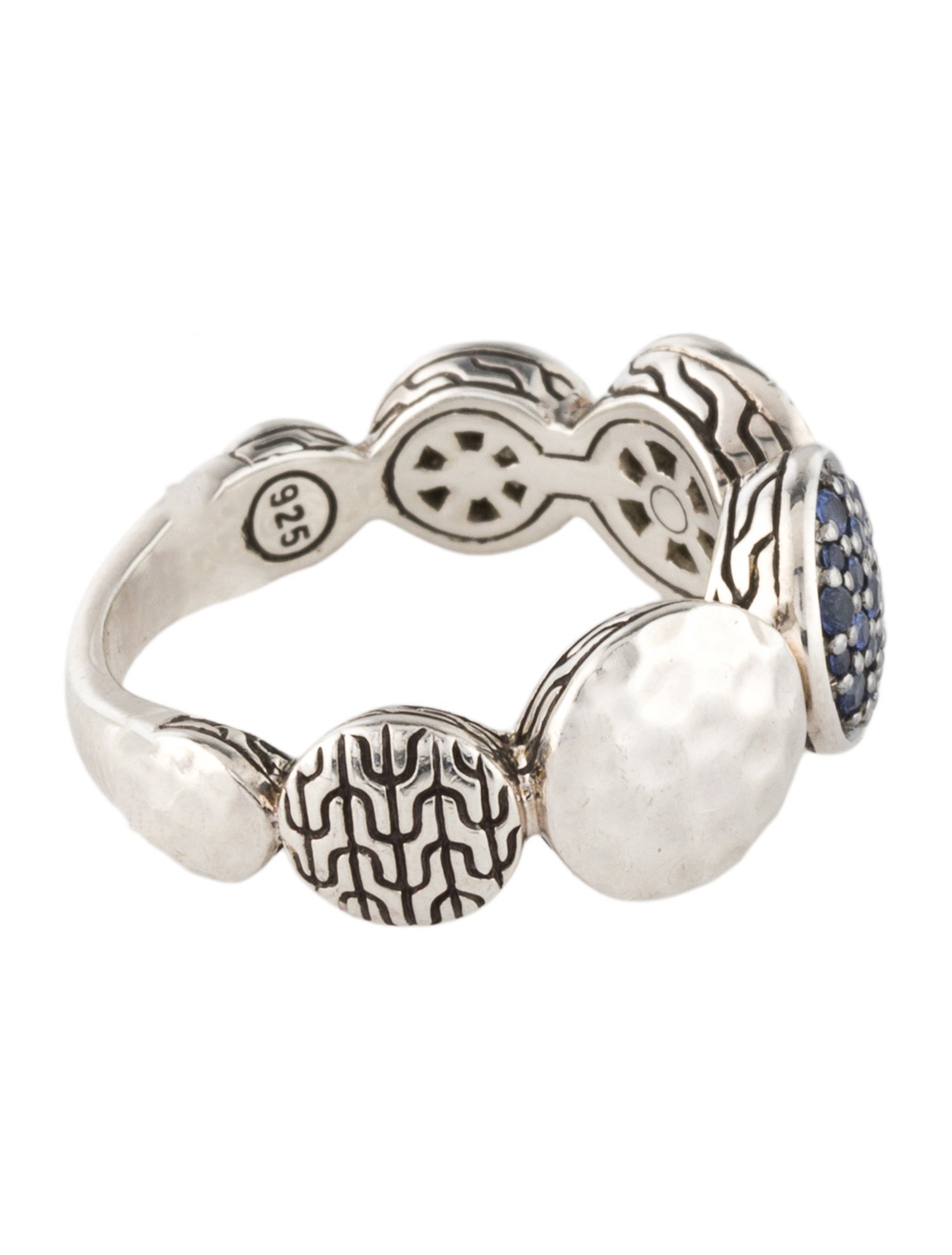 John Hardy Synthetic Sapphire Carved Classic Chain Band