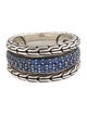 John Hardy Synthetic Sapphire Carved Classic Chain Band