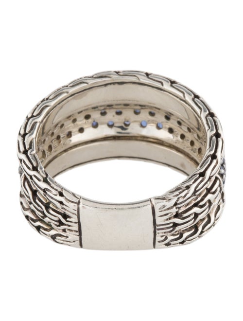 John Hardy Synthetic Sapphire Carved Classic Chain Band