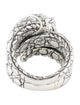 John Hardy Dyed Chalcedony & Pyrite Crocodile JAI Cocktail Ring