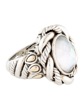 John Hardy Mother of Pearl & Quartz JAI Cocktail Ring