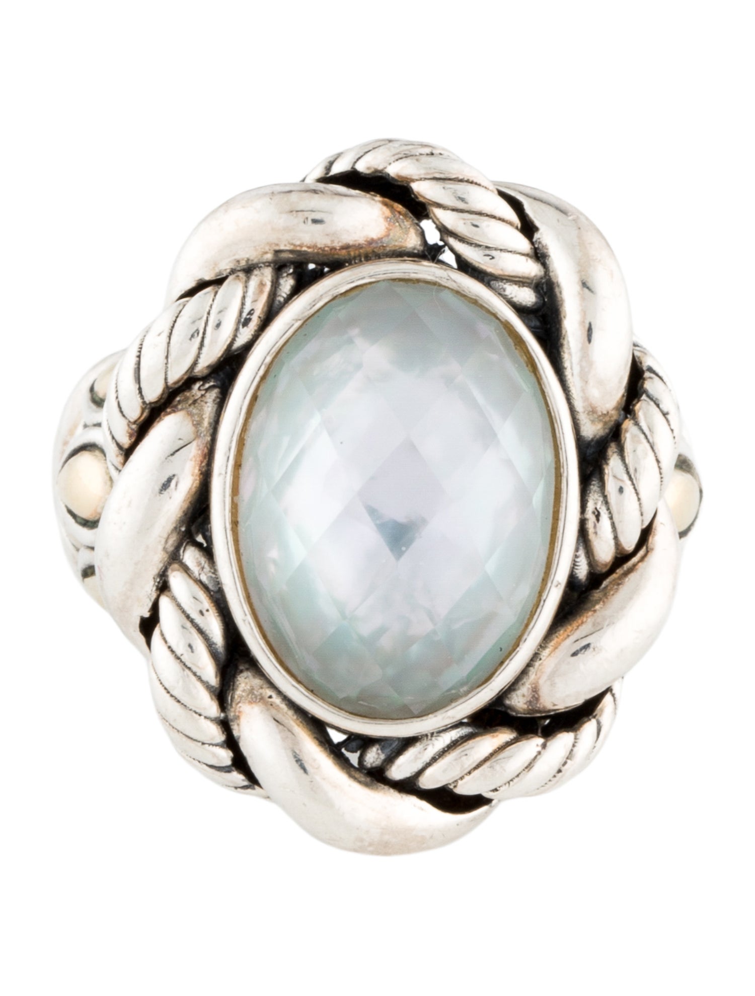 John Hardy Mother of Pearl & Quartz JAI Cocktail Ring