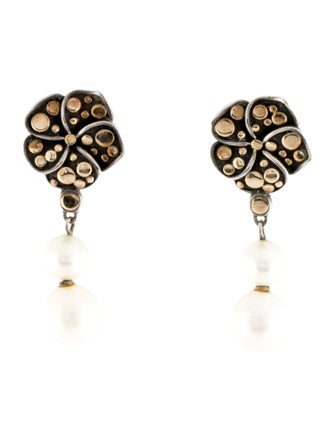 John Hardy Pearl Ayu Drop Earrings