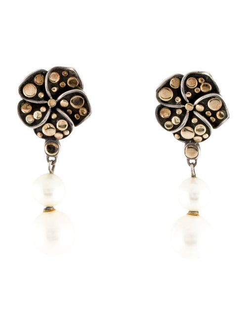 John Hardy Pearl Ayu Drop Earrings