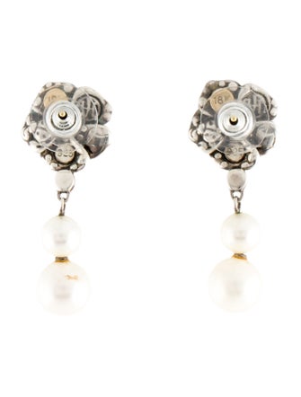 John Hardy Pearl Ayu Drop Earrings