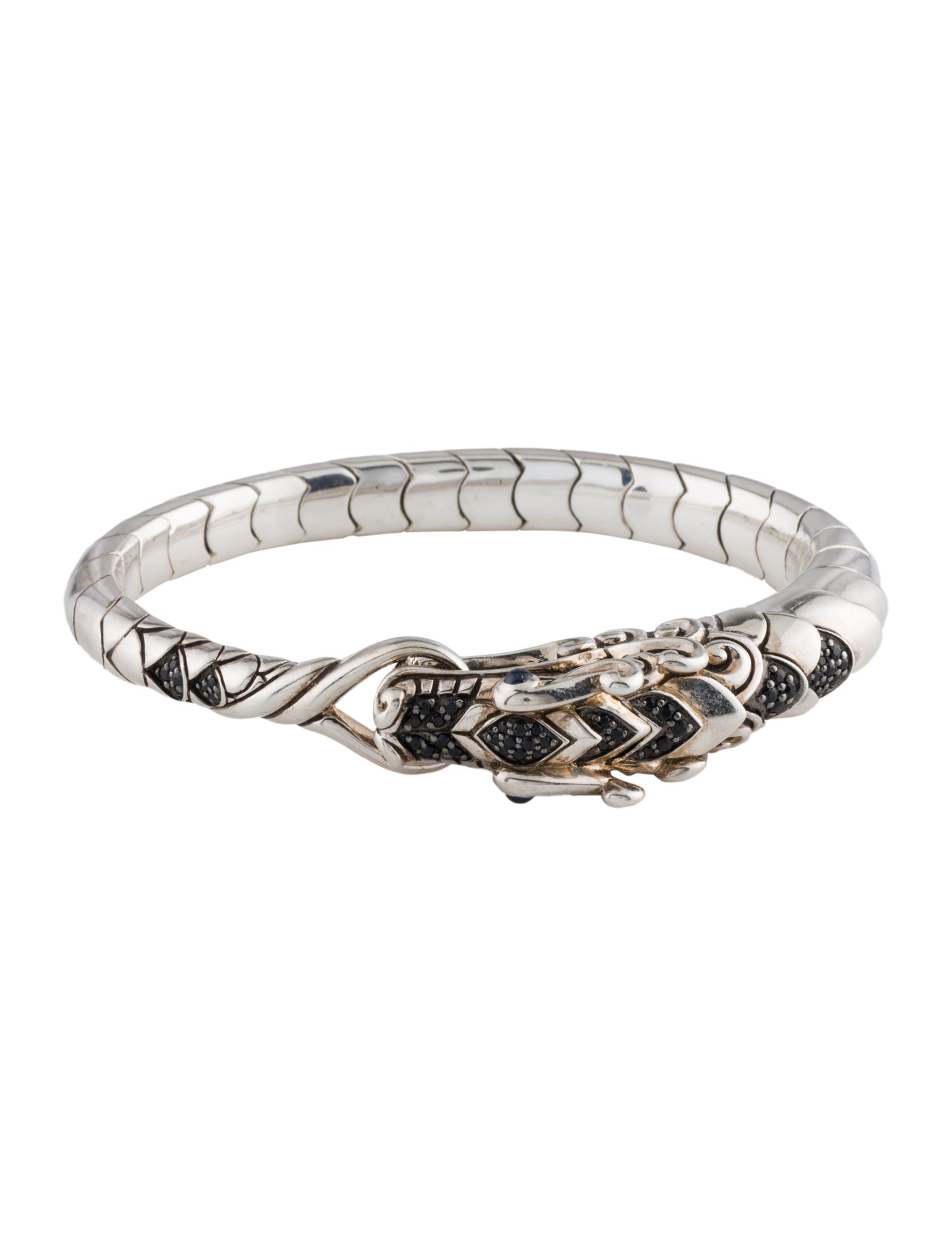 John Hardy Sapphire & Spinel Naga Bangle Bracelet