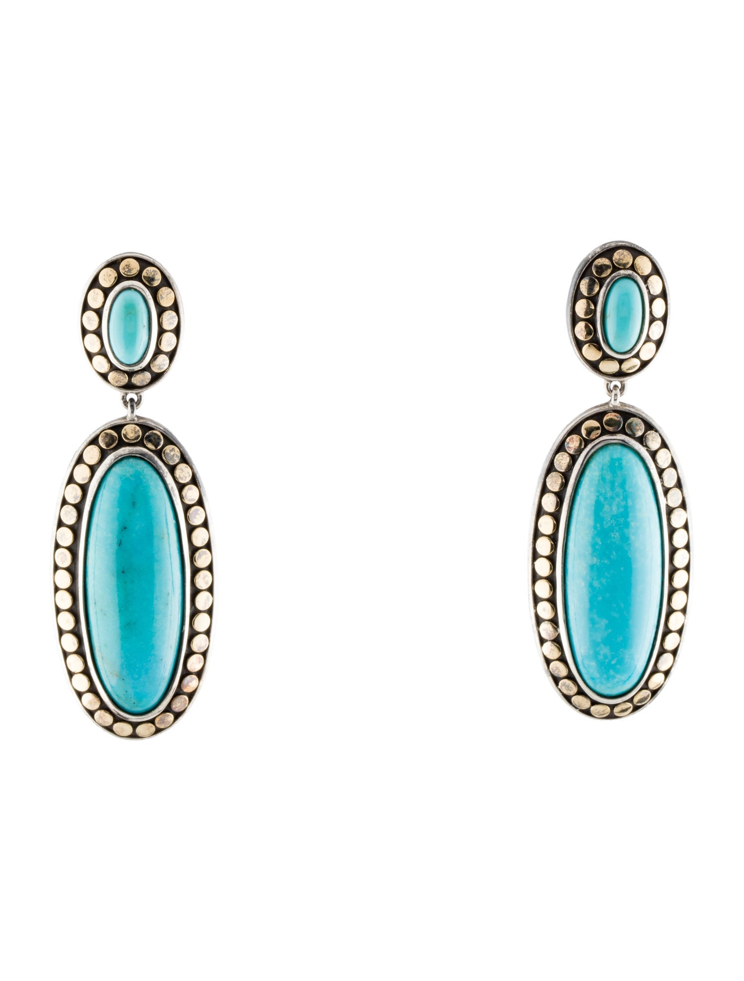 John Hardy Turquoise Dot Drop Earrings
