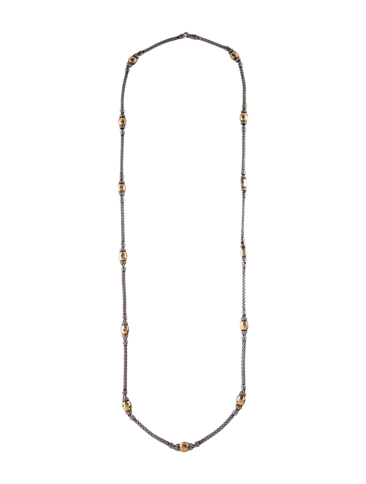 John Hardy Two-Tone Palu Hammered Station Neckalce