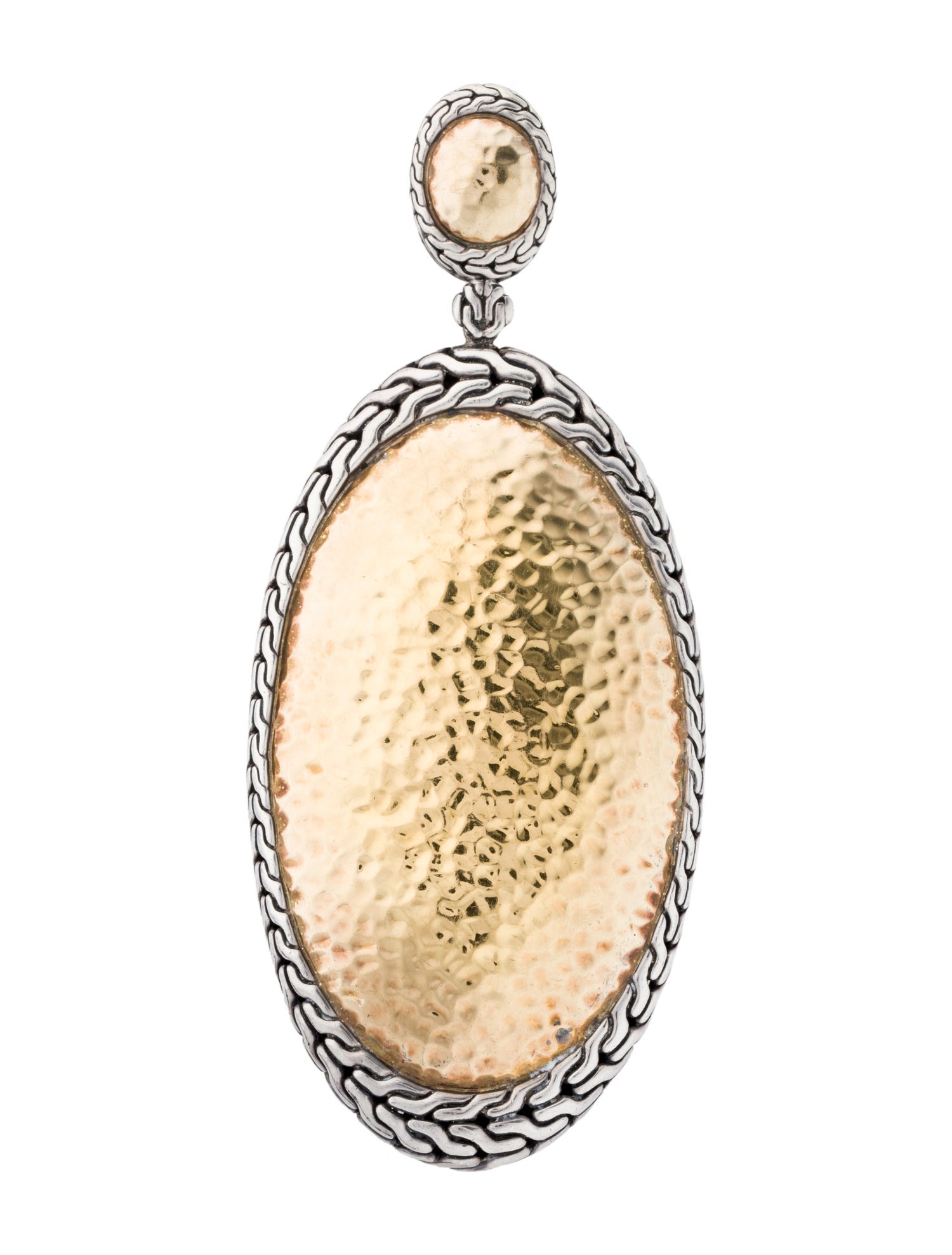 John Hardy Palu Large Hammered Oval Pendant