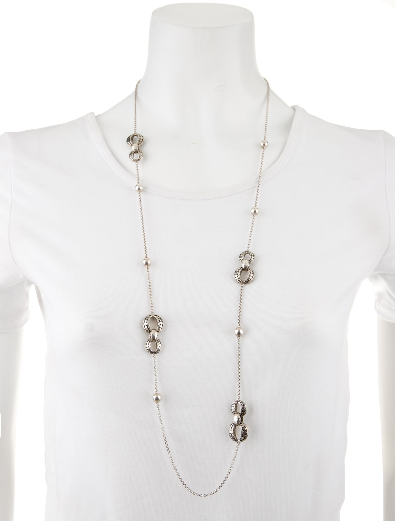 John Hardy Hammered Dotted Station Necklace
