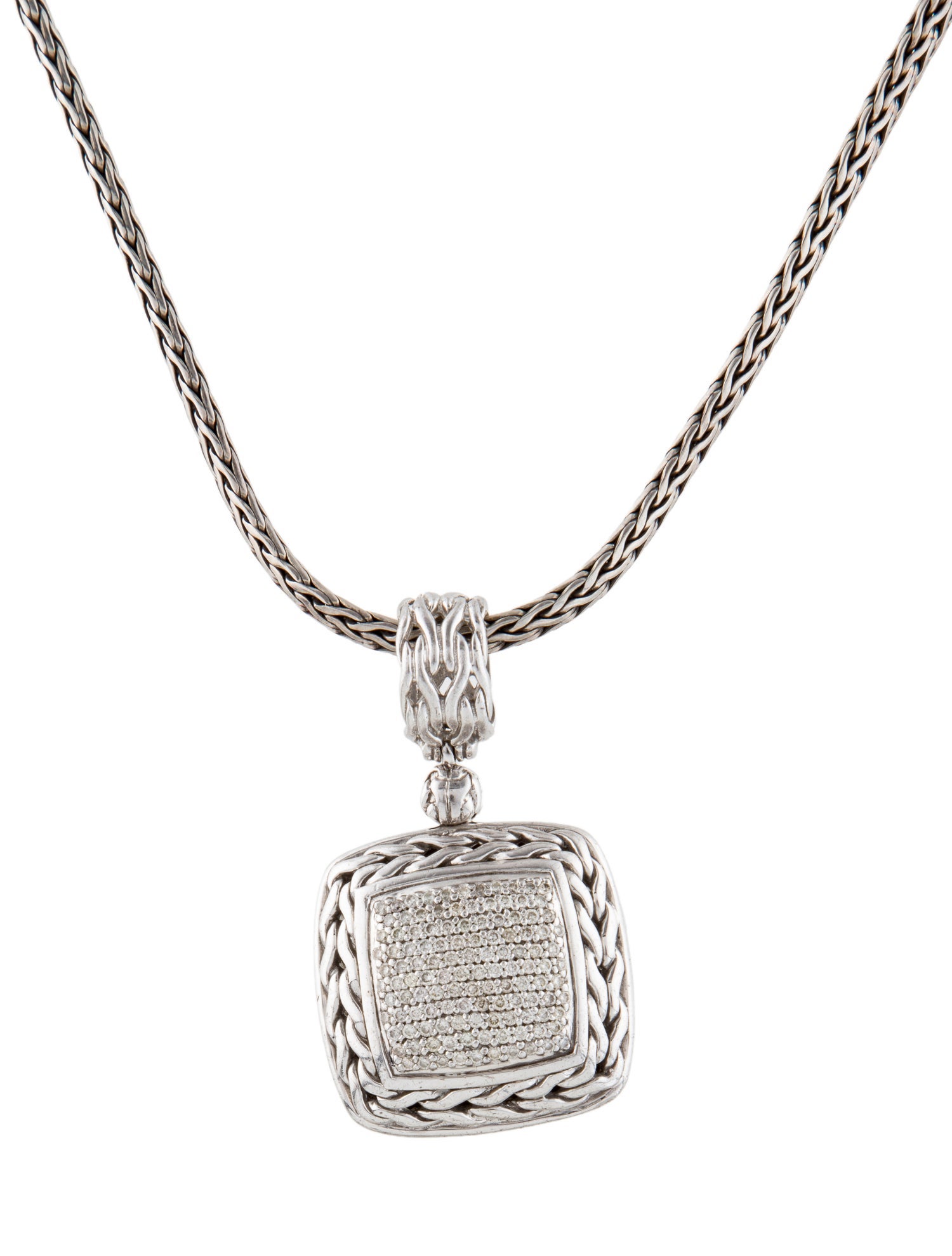 John Hardy Diamond Classic Chain Pendant Necklace